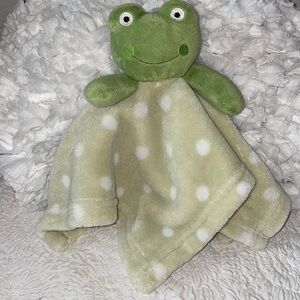 Baby Security Blankie Frog Polka Dot Lovey Plush